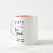Pensioen Postbode Grappig Tweekleurige Koffiemok (Voorkant links)