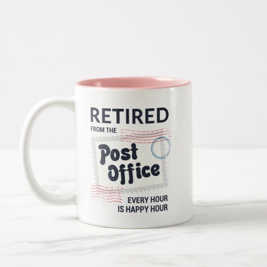 Pensioen Postbode Grappig Tweekleurige Koffiemok (Links)