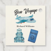 Pensioen Reis Avontuur Bon Voyage Plane Bedankjes Labels (Achterkant)