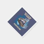 pensioen reizen thema trein volgende station feest servet (Hoek)