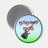 Pensioen Rocks met Zwarte Frame Magneet (Voorkant / Achterkant)