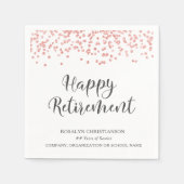 Pensioen Roos Goud Glitter Confetti Script Servet (Voorkant)