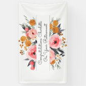 Pensioen Roze Blush Bloemen Spandoek (Verticaal)