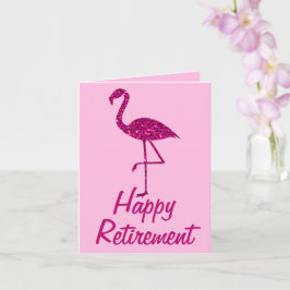Pensioen roze flamingo Aangepaste tekst Groet Kaart