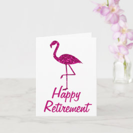 Pensioen roze flamingo Aangepaste tekst Groet Kaart