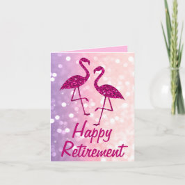 Pensioen roze flamingo Aangepaste tekst Groet Kaart