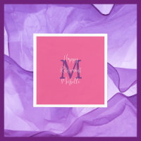 Pensioen Roze Witte Paarse Naam Monogram