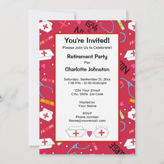 Pensioen rustperiode verpleegster Rood Kaart (Achterkant)