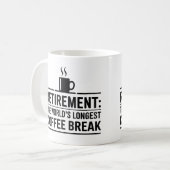 Pensioen: 's werelds langste koffiepauze grappig koffiemok (Voorkant links)