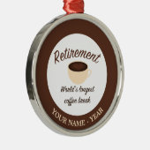 Pensioen: 's werelds langste koffiepauze metalen ornament (Rechts)