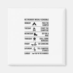 Pensioen Schema Kampeerplan Humor Vakantie Magneet