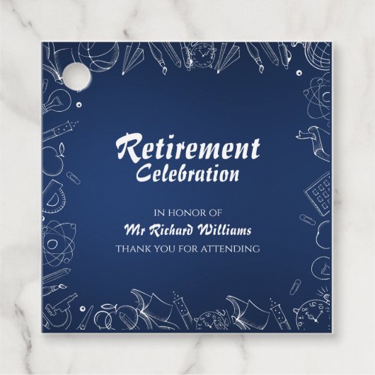 Pensioen school leraar partij viering bedankjes labels (Voorkant)