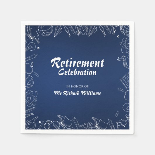 Pensioen school leraar partij viering servet (Voorkant)