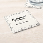 Pensioen School leraar Viering Party Kartonnen Onderzetters (Schuin)