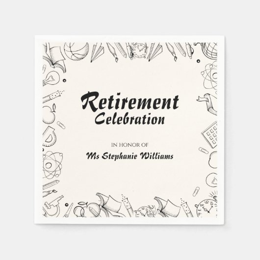 Pensioen School leraar Viering Party Servet (Voorkant)