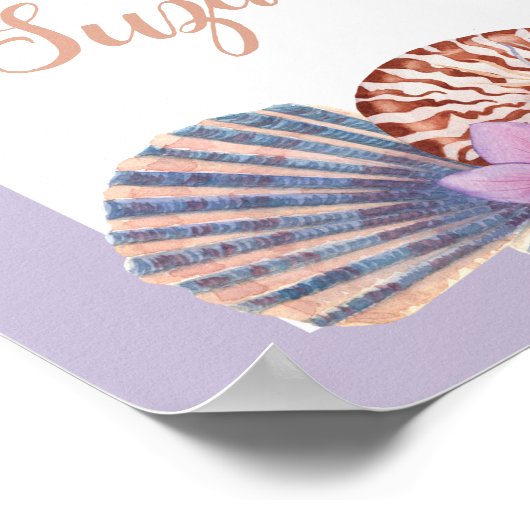 Pensioen Seashell Koraal Paarse Poster (Hoek)