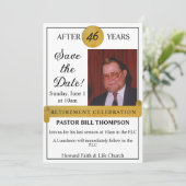 Pensioen Sla de datum foto uitnodiging op (Staand voorkant)