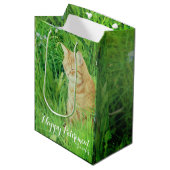 Pensioen-slapende gemberkat in een weide medium cadeauzakje (Voorkant Gekanteld)