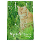 Pensioen-slapende gemberkat in een weide medium cadeauzakje (Achterkant)