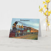 Pensioen Spoorweg Metafoor Steam Op Trein Track! Kaart (Gele Bloem)