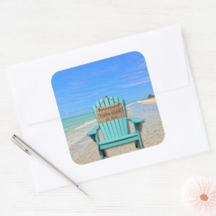 Pensioen staat me goed! Sanibel Island Beach Vierkante Sticker