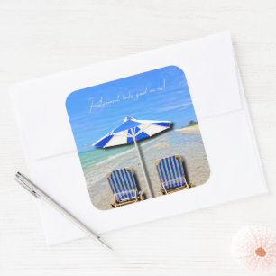 Pensioen staat ons goed! Sanibel Island Beach Vierkante Sticker
