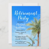 Pensioen Strand Thema Party Vrienden Voedsel Leuk Kaart (Voorkant)