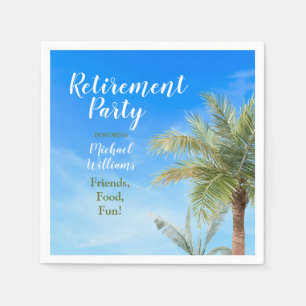 Pensioen Strand Thema Party Vrienden Voedsel Leuk Servet