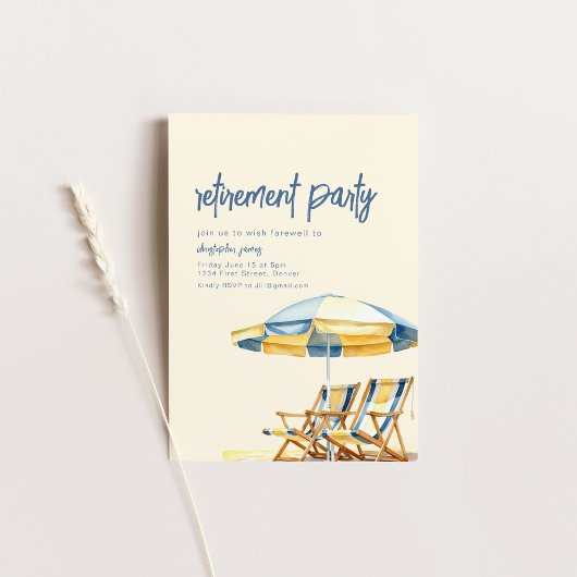 Pensioen Strand Thema Uitnodiging Sjabloon