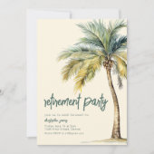 Pensioen Strand Thema Uitnodiging Sjabloon (Voorkant)