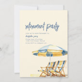 Pensioen Strand Thema Uitnodiging Sjabloon (Voorkant)