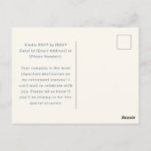 Pensioen strandstoel briefkaart uitnodiging (Achterkant)