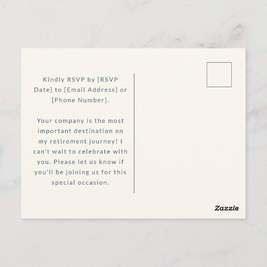 Pensioen strandstoel briefkaart uitnodiging (Achterkant)