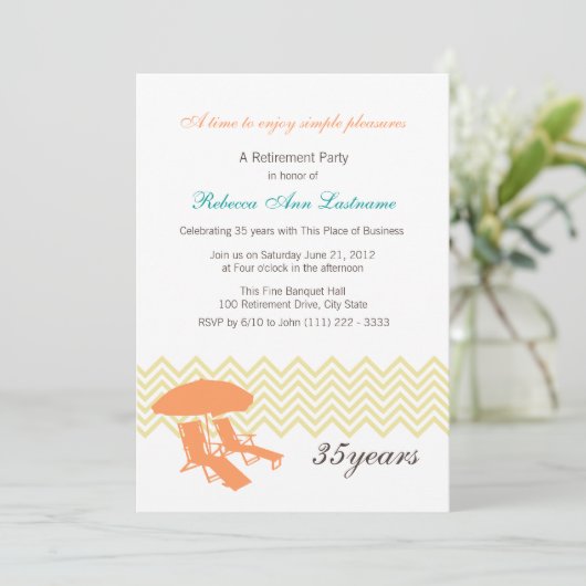 Pensioen strandstoelen en paraplu kaart (Staand voorkant)