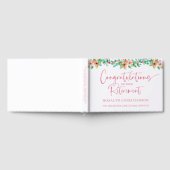 Pensioen Tropische Bloemen Roze Script Gefelicitee Gastenboek (Volledig)