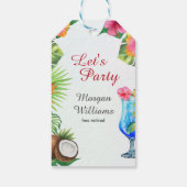 Pensioen Tropische Zomer Dine & Cocktail Party Cadeaulabel (Achterkant)