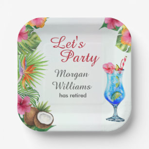 Pensioen Tropische Zomer Dine & Cocktail Party Papieren Bordje