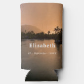 Pensioen Tropische Zonsondergang Momento Modern Seltzer Blikjeskoeler (Achterkant)