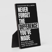 Pensioen Typografisch Nooit Vergeten Citaat Fotoplaat (Zijkant)