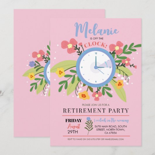 Pensioen Uit De Tijd Women'sBloemrijke Feestelijke Kaart (Voorkant / Achterkant)