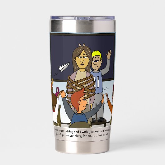 Pensioen van de leraar neem me mee geïsoleerde drinkbeker (Achterkant)