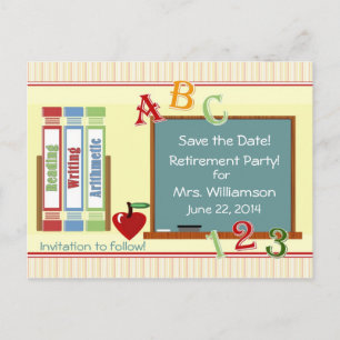 Pensioen van de leraar Save the Date Briefkaart