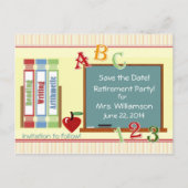 Pensioen van de leraar Save the Date Briefkaart (Voorkant)