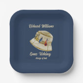 Pensioen verdwenen Gevist visser Pet Papieren Bordje (Voorkant)