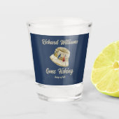 Pensioen verdwenen Gevist visser Pet Shot Glas (Voorkant)