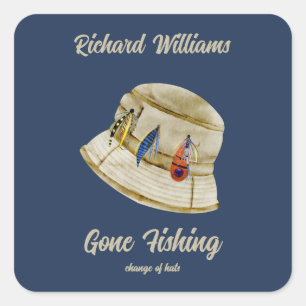 Pensioen verdwenen Gevist visser Pet Vierkante Sticker