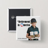 Pensioen Vierkante Button 5,1 Cm (Voorkant /achterkant)