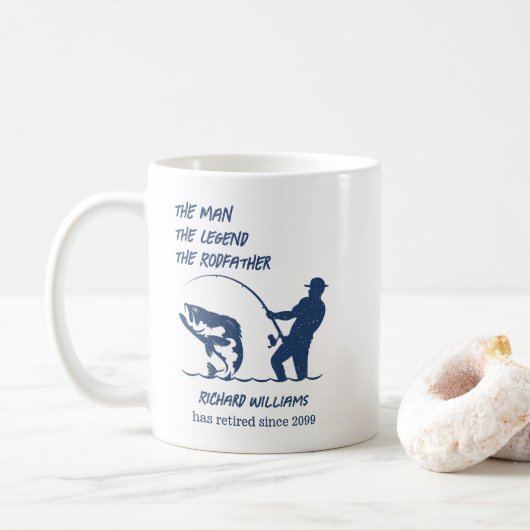 Pensioen Vist de Rodfather Big Fish Gift Koffiemok (Met donut)