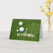 Pensioen voor golfer met golfbal en t-shirt kaart (Gele Bloem)