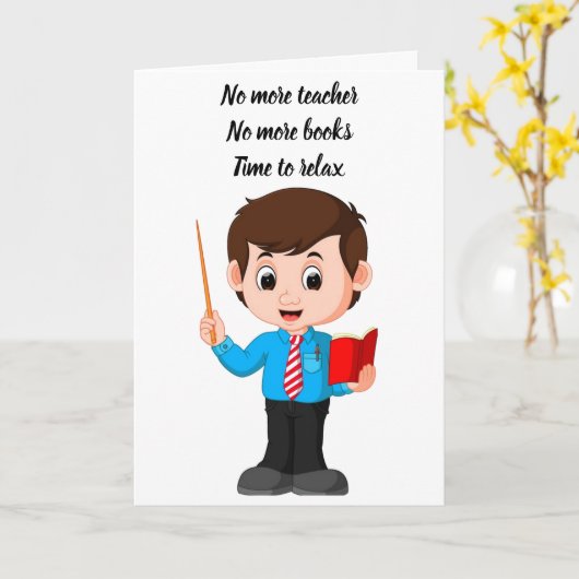 ** PENSIOEN ** VOOR JE FAVORIETE "LERAAR" KAART (Gele Bloem)